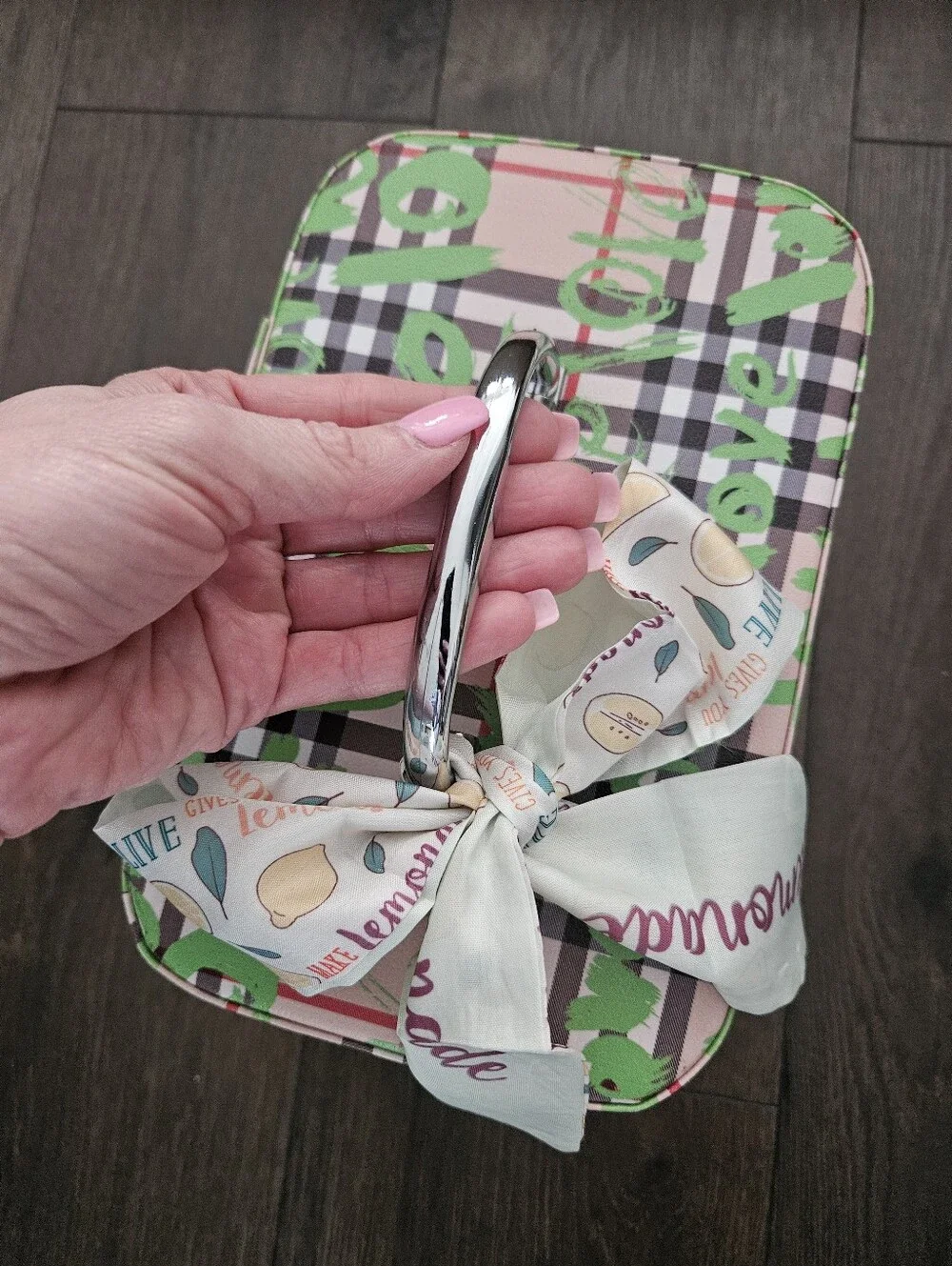 NEW Pink Plaid LOVE Train Case + Lemonade Twilly | Vanity Makeup Travel Case